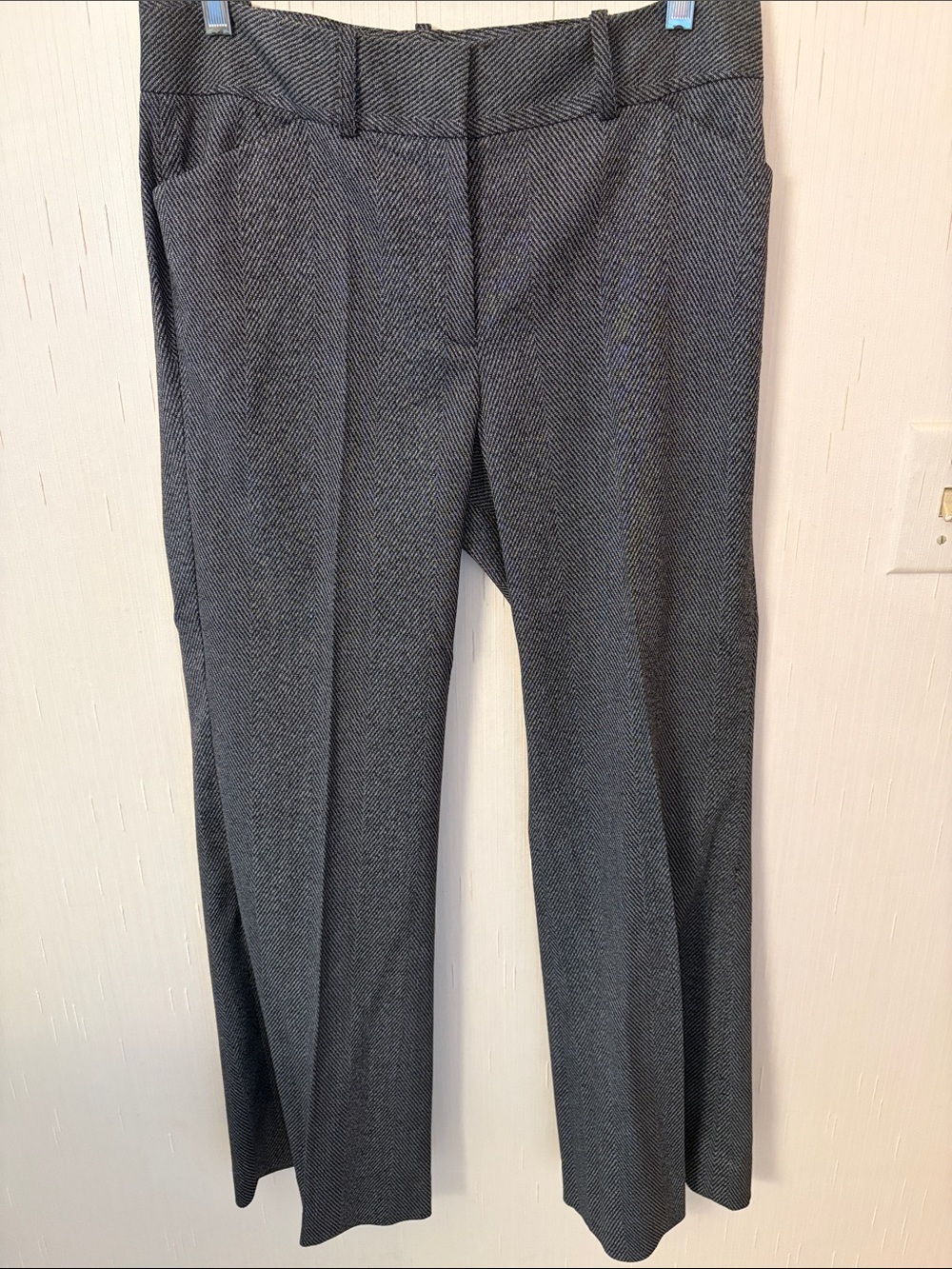 ANTONIO MELANI Charcoal Gray Herringbone Trousers